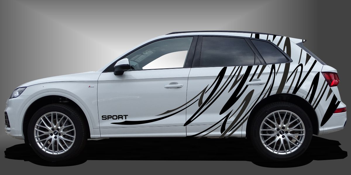 Der Seitenaufkleber SUV ist ein fantastischer Car-Style für SUVs, der dem Fahrzeug eine sportliche und moderne Intensität im Design verleiht. Das Set besteht aus modularen Einzelelementen im Baukastenprinzip. Geeignet für glatte, lackierte Fahrzeugoberflächen. Material: Hochwertige Plotterfolie (Mactac), UV-beständig, waschstraßenfest, rückstandslos entfernbar, Haltbarkeit über 10 Jahre.