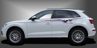 Die Designfolien sind charismatische Tuningaufkleber für SUVs, die dem Fahrzeug einen sportlichen und modernen Look im Design verleihen. Das Set besteht aus modularen Einzelelementen im Baukastenprinzip. Geeignet für glatte, lackierte Fahrzeugoberflächen. Material: Hochwertige Plotterfolie (Mactac), UV-beständig, waschstraßenfest, rückstandslos entfernbar, Haltbarkeit über 10 Jahre.