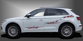 Das Autoaufkleber Seitendekor ist ein unkonventionelles Dekor für SUVs, das dem Fahrzeug ein sportliches und modernes Auto-Tuning im Design verleiht. Das Set besteht aus modularen Einzelelementen im Baukastenprinzip. Geeignet für glatte, lackierte Fahrzeugoberflächen. Material: Hochwertige Plotterfolie (Mactac), UV-beständig, waschstraßenfest, rückstandslos entfernbar, Haltbarkeit über 10 Jahre.