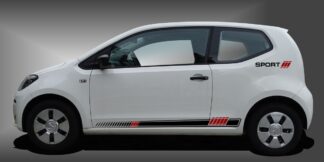 Der Tuning Streifen ist ein eindrucksvoller Auto-Sticker für Kleinwagen, der dem Fahrzeug einen sportlichen und modernen Auftritt im Design verleiht. Das Set besteht aus modularen Einzelelementen im Baukastenprinzip. Geeignet für glatte, lackierte Fahrzeugoberflächen. Material: Hochwertige Plotterfolie (Mactac), UV-beständig, waschstraßenfest, rückstandslos entfernbar, Haltbarkeit über 10 Jahre.