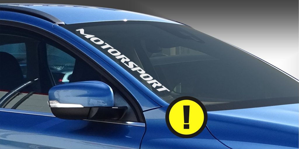 NIGHTRUNNER Autoaufkleber 30x3 Cm - Frontscheibe, Heckscheibe, Motorhaube, Hochglanz Weiß