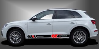 Die Auto Deko Streifen sind perfekte Aufkleber für SUVs, die dem Fahrzeug eine sportliche und moderne Komponente im Design verleihen. Das Set besteht aus modularen Einzelelementen im Baukastenprinzip. Geeignet für glatte, lackierte Fahrzeugoberflächen. Material: Hochwertige Plotterfolie (Mactac), UV-beständig, waschstraßenfest, rückstandslos entfernbar, Haltbarkeit über 10 Jahre.