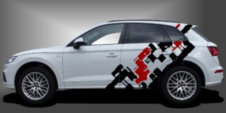 Das Streifen Dekor Set ist ein dynamischer Car-Sticker für SUVs, der dem Fahrzeug eine sportliche und moderne Inszenierung im Design verleiht. Das Set besteht aus modularen Einzelelementen im Baukastenprinzip. Geeignet für glatte, lackierte Fahrzeugoberflächen. Material: Hochwertige Plotterfolie (Mactac), UV-beständig, waschstraßenfest, rückstandslos entfernbar, Haltbarkeit über 10 Jahre.