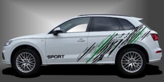 Das Auto Design ist ein charismatischer Autosticker für SUVs, der dem Fahrzeug eine sportliche und moderne Intensität im Design verleiht. Das Set besteht aus modularen Einzelelementen im Baukastenprinzip. Geeignet für glatte, lackierte Fahrzeugoberflächen. Material: Hochwertige Plotterfolie (Mactac), UV-beständig, waschstraßenfest, rückstandslos entfernbar, Haltbarkeit über 10 Jahre.