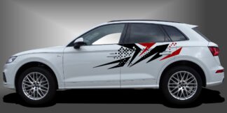 Die Rennstreifen Car Sticker sind charismatische Tuningaufkleber für SUVs, die dem Fahrzeug eine sportliche und moderne Intensität im Design verleihen. Das Set besteht aus modularen Einzelelementen im Baukastenprinzip. Geeignet für glatte, lackierte Fahrzeugoberflächen. Material: Hochwertige Plotterfolie (Mactac), UV-beständig, waschstraßenfest, rückstandslos entfernbar, Haltbarkeit über 10 Jahre.