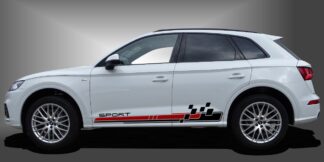 Die Car Sticker Auto Stickers sind charismatische Tuningaufkleber für SUVs, die dem Fahrzeug ein sportliches und modernes Styling im Design verleihen. Das Set besteht aus modularen Einzelelementen im Baukastenprinzip. Geeignet für glatte, lackierte Fahrzeugoberflächen. Material: Hochwertige Plotterfolie (Mactac), UV-beständig, waschstraßenfest, rückstandslos entfernbar, Haltbarkeit über 10 Jahre.