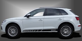 Das Car Stickers Dekor ist ein unkonventioneller Aufkleber für SUVs, der dem Fahrzeug eine sportliche und moderne Intensität im Design verleiht. Das Set besteht aus modularen Einzelelementen im Baukastenprinzip. Geeignet für glatte, lackierte Fahrzeugoberflächen. Material: Hochwertige Plotterfolie (Mactac), UV-beständig, waschstraßenfest, rückstandslos entfernbar, Haltbarkeit über 10 Jahre.