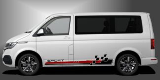 Der T6 Bus Car Sticker ist ein urcooler Tuning-Aufkleber für Kleinbusse, der dem Fahrzeug ein sportliches und modernes Styling im Design verleiht. Das Set besteht aus modularen Einzelelementen im Baukastenprinzip. Geeignet für glatte, lackierte Fahrzeugoberflächen. Material: Hochwertige Plotterfolie (Mactac), UV-beständig, waschstraßenfest, rückstandslos entfernbar, Haltbarkeit über 10 Jahre.