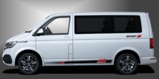 Die T6 Bus Stickers sind eine kraftvolle Dekorfolie für Kleinbusse und Transporter, die dem Fahrzeug eine sportliche und moderne Erscheinung im Design verleihen. Das Set besteht aus modularen Einzelelementen im Baukastenprinzip. Geeignet für glatte, lackierte Fahrzeugoberflächen. Material: Hochwertige Plotterfolie (Mactac), UV-beständig, waschstraßenfest, rückstandslos entfernbar, Haltbarkeit über 10 Jahre.