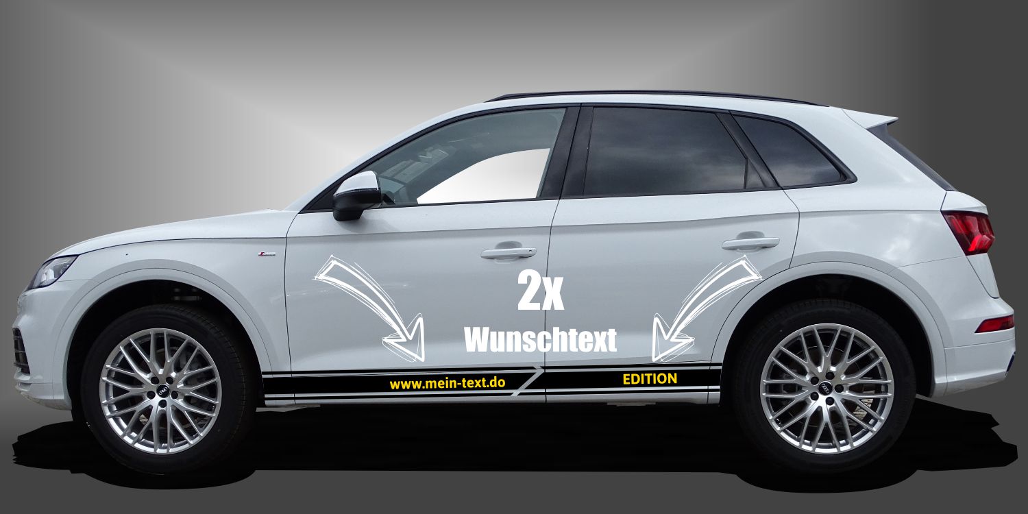 2x Seitenstreifen Auto Aufkleber Dekorstreifen / Rennstreifen