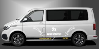 Der Karosseriestreifen T4 T5 T6 ist ein effektvolles Auto-Tuning für Kleinbusse, das dem Fahrzeug ein sportliches und modernes Erscheinungsbild im Design verleiht. Das Set besteht aus modularen Einzelelementen im Baukastenprinzip. Geeignet für glatte, lackierte Fahrzeugoberflächen. Material: Hochwertige Plotterfolie (Mactac), UV-beständig, waschstraßenfest, rückstandslos entfernbar, Haltbarkeit über 10 Jahre.