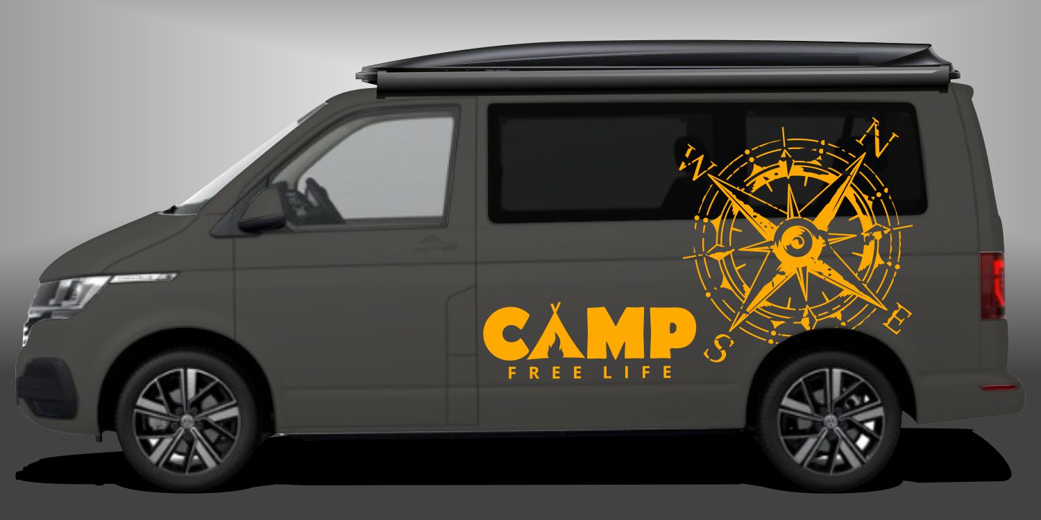 Personalisierte Auto Aufkleber WOHNMOBIL STREIFEN-Camper Van