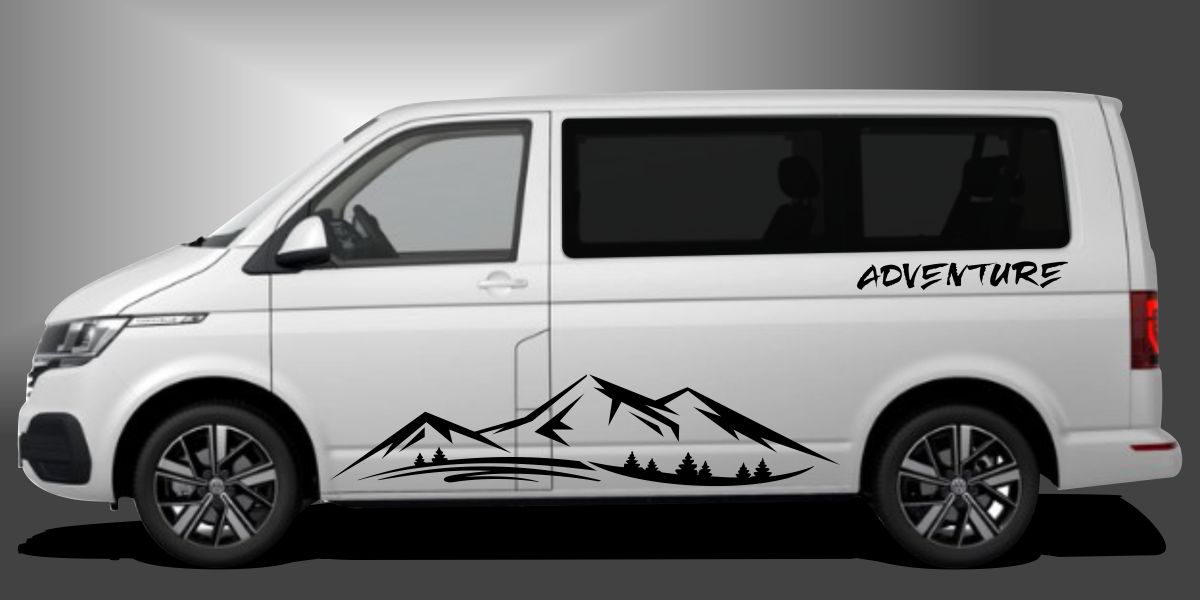Der T6 Aufkleber Berge ist ein effektvoller Car-Sticker für Kleinbusse, der dem Fahrzeug ein sportliches und modernes Erscheinungsbild im Design verleiht. Das Set besteht aus modularen Einzelelementen im Baukastenprinzip. Geeignet für glatte, lackierte Fahrzeugoberflächen. Material: Hochwertige Plotterfolie (Mactac), UV-beständig, waschstraßenfest, rückstandslos entfernbar, Haltbarkeit über 10 Jahre.