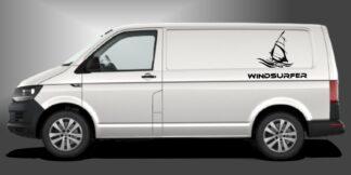 Der Windsurfer Aufkleber ist ein großartiger Autoaufkleber für Kleinbusse, der dem Fahrzeug eine sportliche und moderne Dimension im Design verleiht. Das Set besteht aus modularen Einzelelementen im Baukastenprinzip. Geeignet für glatte, lackierte Fahrzeugoberflächen. Material: Hochwertige Plotterfolie (Mactac), UV-beständig, waschstraßenfest, rückstandslos entfernbar, Haltbarkeit über 10 Jahre.