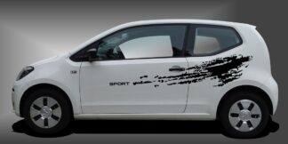 Aufkleber Car Sticker in Schwarz auf weißem VW UP