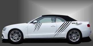 Aufkleber Kratzer Auto als sportlicher und cooler Auto-Style in Schwarz auf weißem Audi A3 Cabrio