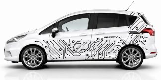 Auto Dekoration in Schwarz auf einem weißen Ford B-Max