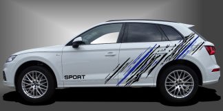 Auto Design in Schwarz und Blau auf weißem Audi Q5
