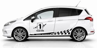 Auto Streifen T5 in Schwarz auf einem weißen Ford B-Max