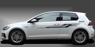 Auto Zierstreifen in Schwarz auf weißem VW Golf 7
