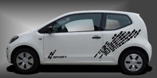 Autoaufkleber Car Sticker in Schwarz auf weißem VW UP