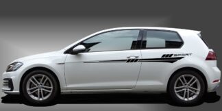 Autoaufkleber Seite in Schwarz auf weißem VW Golf 7