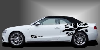 Autofolie Car Sticker in Schwarz auf weißem Audi A3 Cabrio