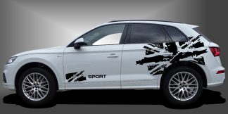 Autofolie Design in Schwarz auf weißem Audi Q5