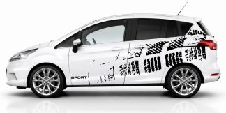 Autostreifen in Schwarz auf einem weißen Ford B-Max