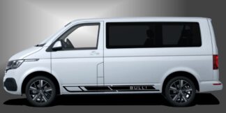 Bulli Aufkleber in Schwarz auf weißem VW T6