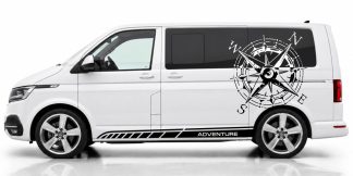 Campervan Aufkleber in Schwarz und Weiss auf einem weißen VW T6