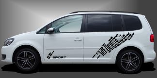 Car Sticker Aufkleber Tuning in Schwarz auf weißem VW Touran