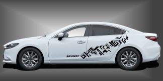 Car Sticker Auto Design in Schwarz auf weißem Mazda 6