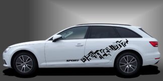Car Sticker Autodesign in Schwarz auf weißem Audi A4 Avant