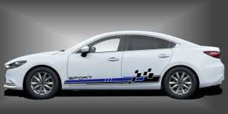 Car Sticker Autostickers in Schwarz und Blau auf weißem Mazda 6