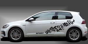 Car Sticker Car Design in Schwarz auf weißem VW Golf 7