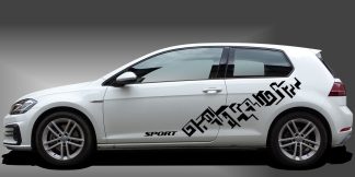 Car Sticker Car Design in Schwarz auf weißem VW Golf 7
