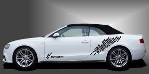 Car Sticker Carstyle in Schwarz auf weißem Audi A3 Cabrio