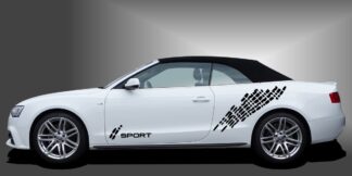 Car Sticker Carstyle in Schwarz auf weißem Audi A3 Cabrio