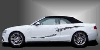 Car Sticker Dekor in Schwarz auf weißem Audi A3 Cabrio