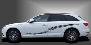 Car Sticker Style in Schwarz auf weißem Audi A4 Avant