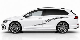 Car Sticker Style in Schwarz auf einem weißen Golf 8 Variant