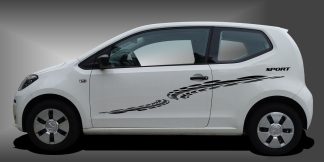 Car Sticker Tattoo in Schwarz auf weißem VW UP