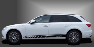 Car Stickers Autofolie in Schwarz auf weißem Audi A4 Avant