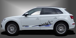 Car Stickers Car Design in Schwarz und Blau auf weißem Audi Q5