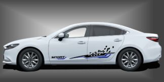 Car Stickers Dekorfolie in Schwarz und Blau auf weißem Mazda 6
