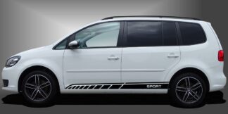 Car Stickers Streifen in Schwarz auf weißem VW Touran