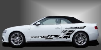 coole Autoaufkleber in Schwarz auf weißem Audi A3 Cabrio