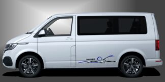 coole Streifen in Schwarz und Blau auf weißem VW T6