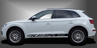 Deko Auto Streifen als sportlicher und cooler Rallye-Streifen in Schwarz auf weißem Audi Q5